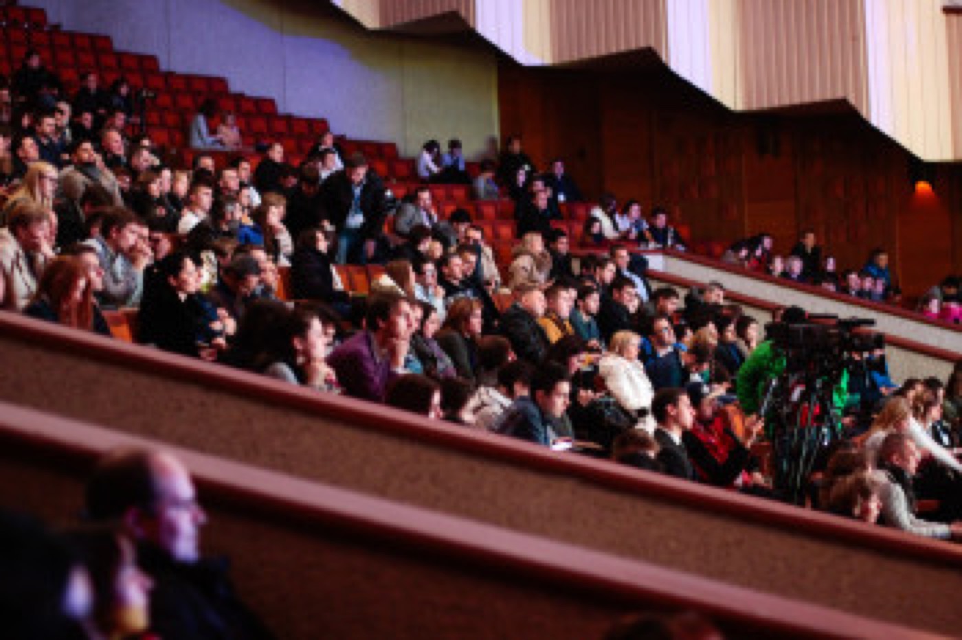 Audience seated in an auditorium during a cultural event